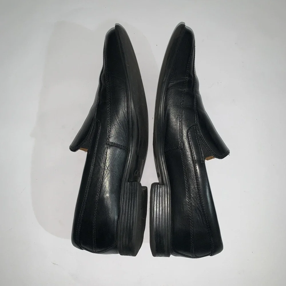 Clarks Shoes Mens Size 11 Black Leather Slip On Dress Oxford Loafers Comfort